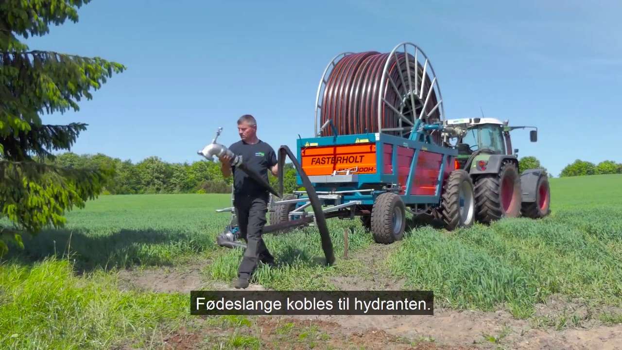 Igangsætning af vandingmaskine Fm Hydro-model 2018 fra vandingsmaskineproducent - Fasterholt