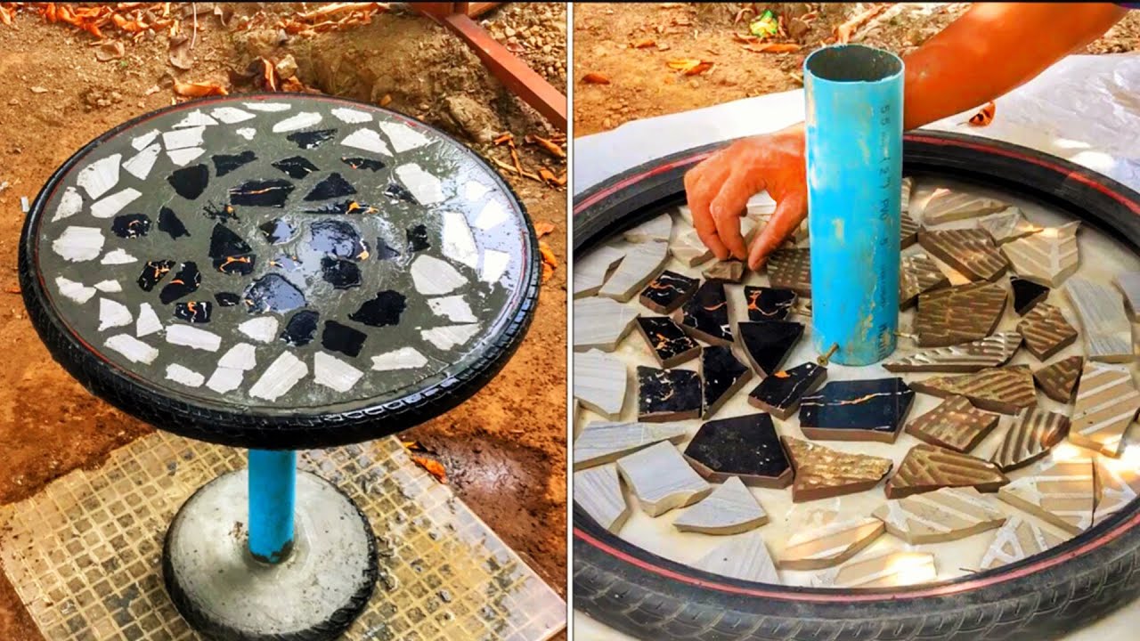 Amazing cement ideas make coffee Table  easy simple and home -/PVC pipes/Broken tire/Ceramic/ water/