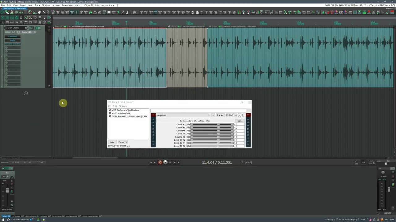 Item routing in Reaper