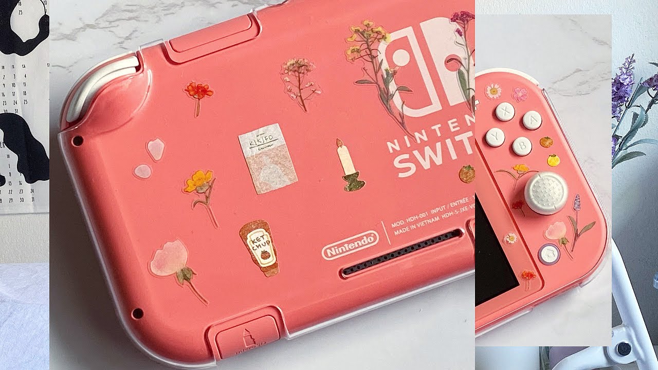 decorating my nintendo switch lite 🌷💐