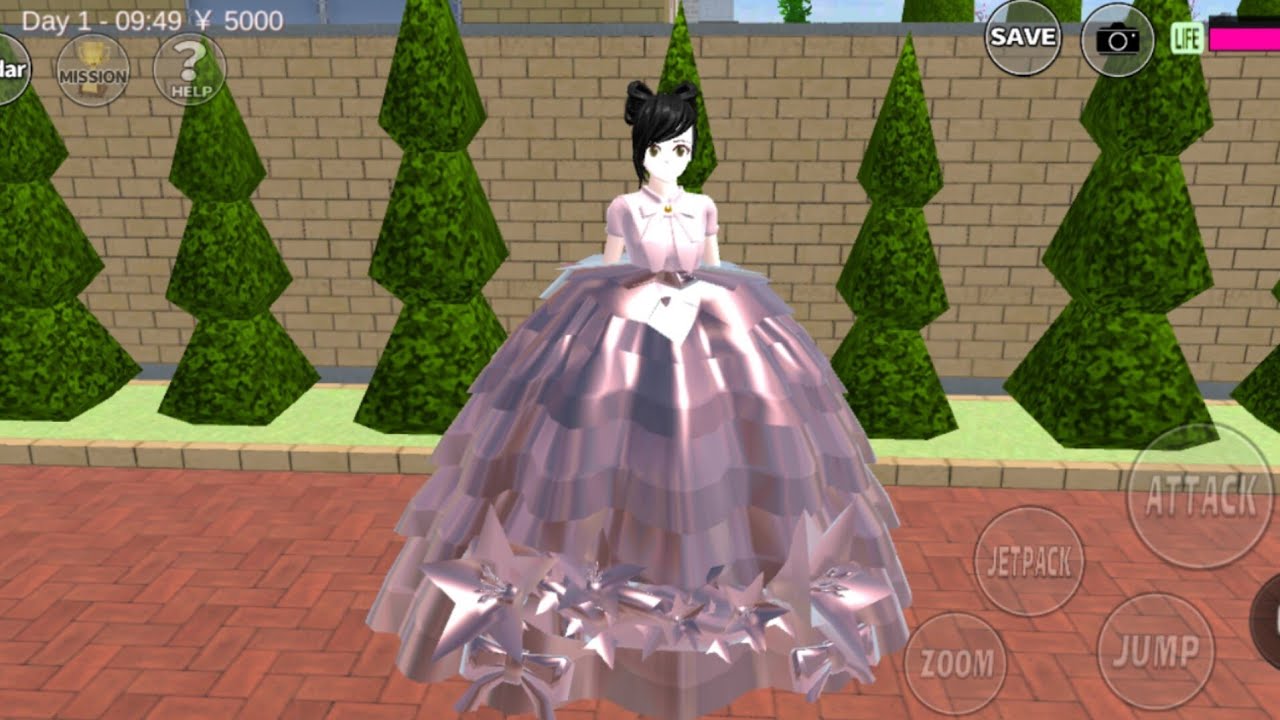💗🌸 Pink Barbie Flower Gown Tutorial | Sakura School Simulator