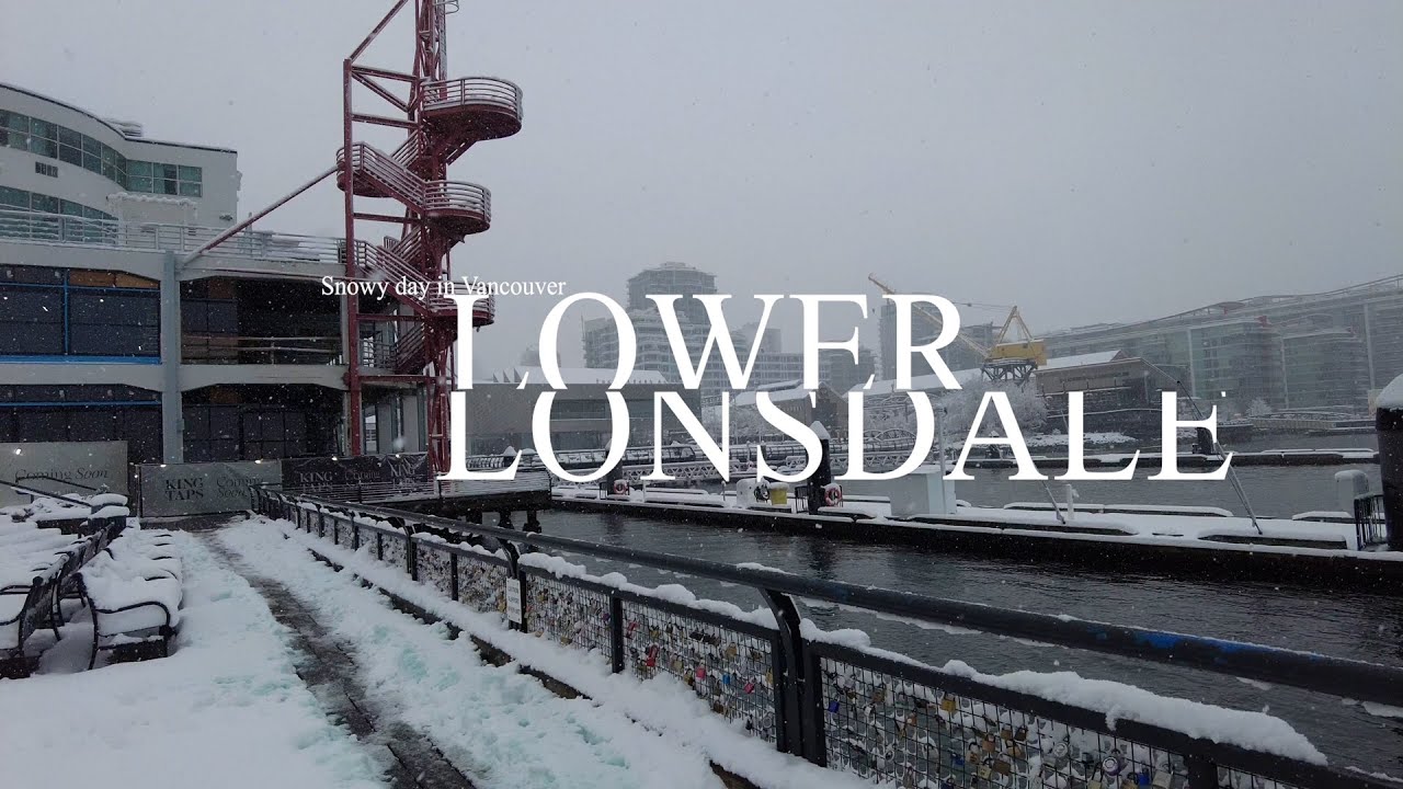Snowy day in Vancouver, Canada, LOWER LONSDALE, January, 2024