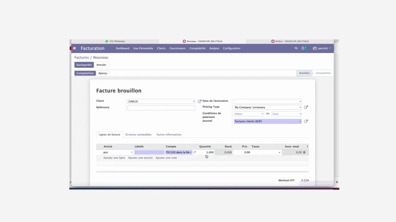 odoo facturation