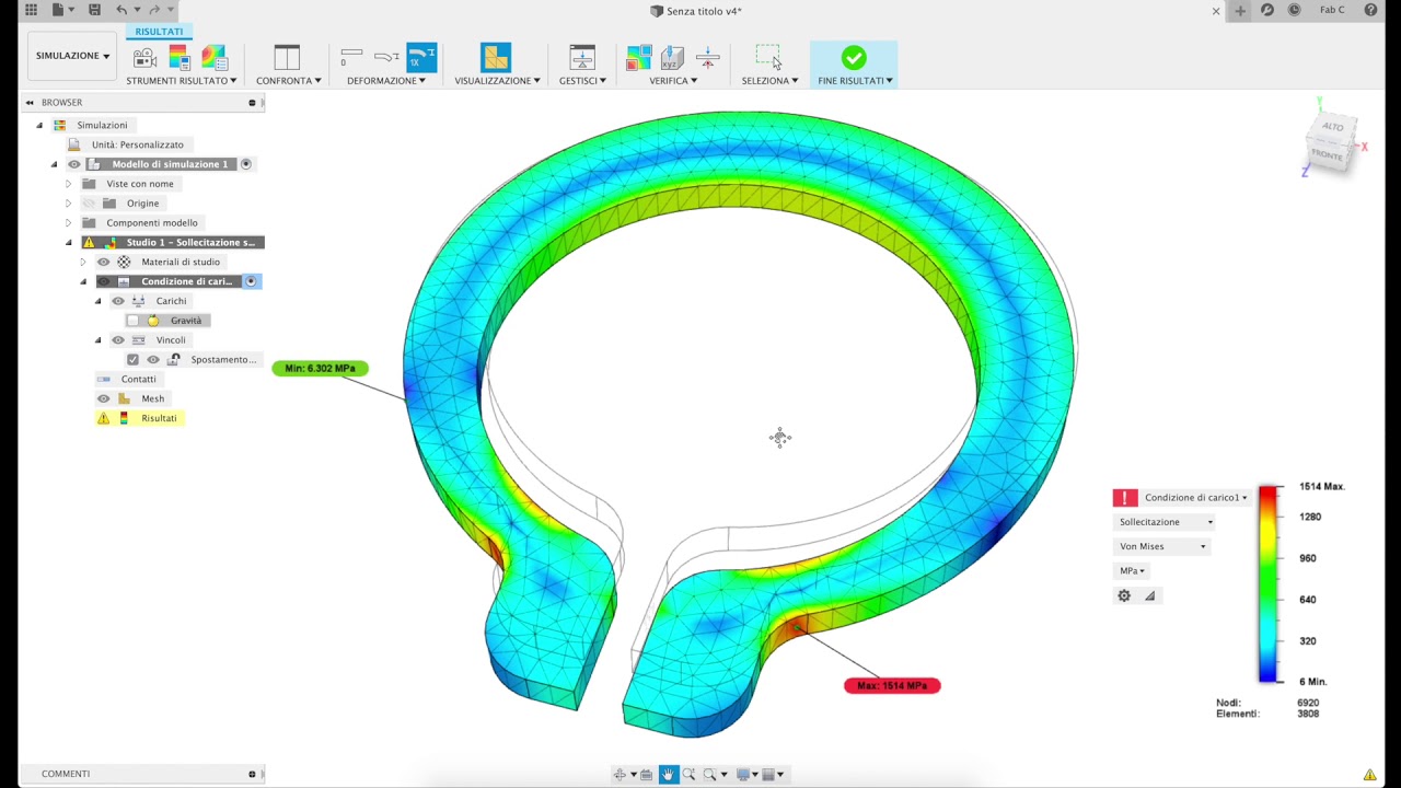Fusion 360 Lezione 39 - FEM Deformazione imposta
