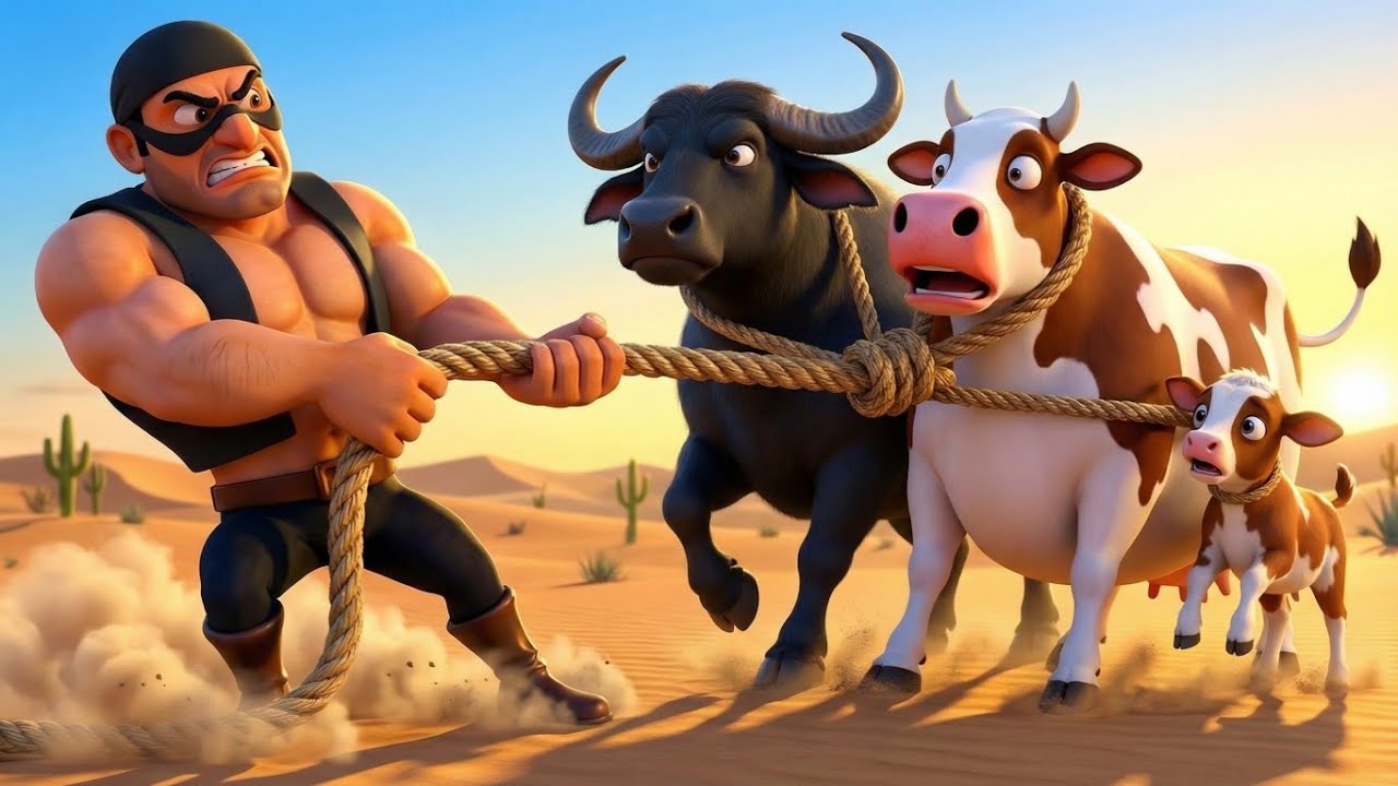 Thief in Old MacDonald had a Farm | Thief Tries to Steal Animals 🐮🚜 Kids Cartoon Story | Hindi story