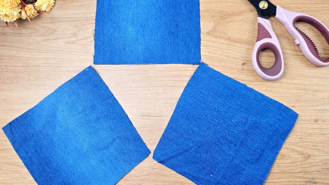 A great decoration idea that can be made with scrap denim fabrics