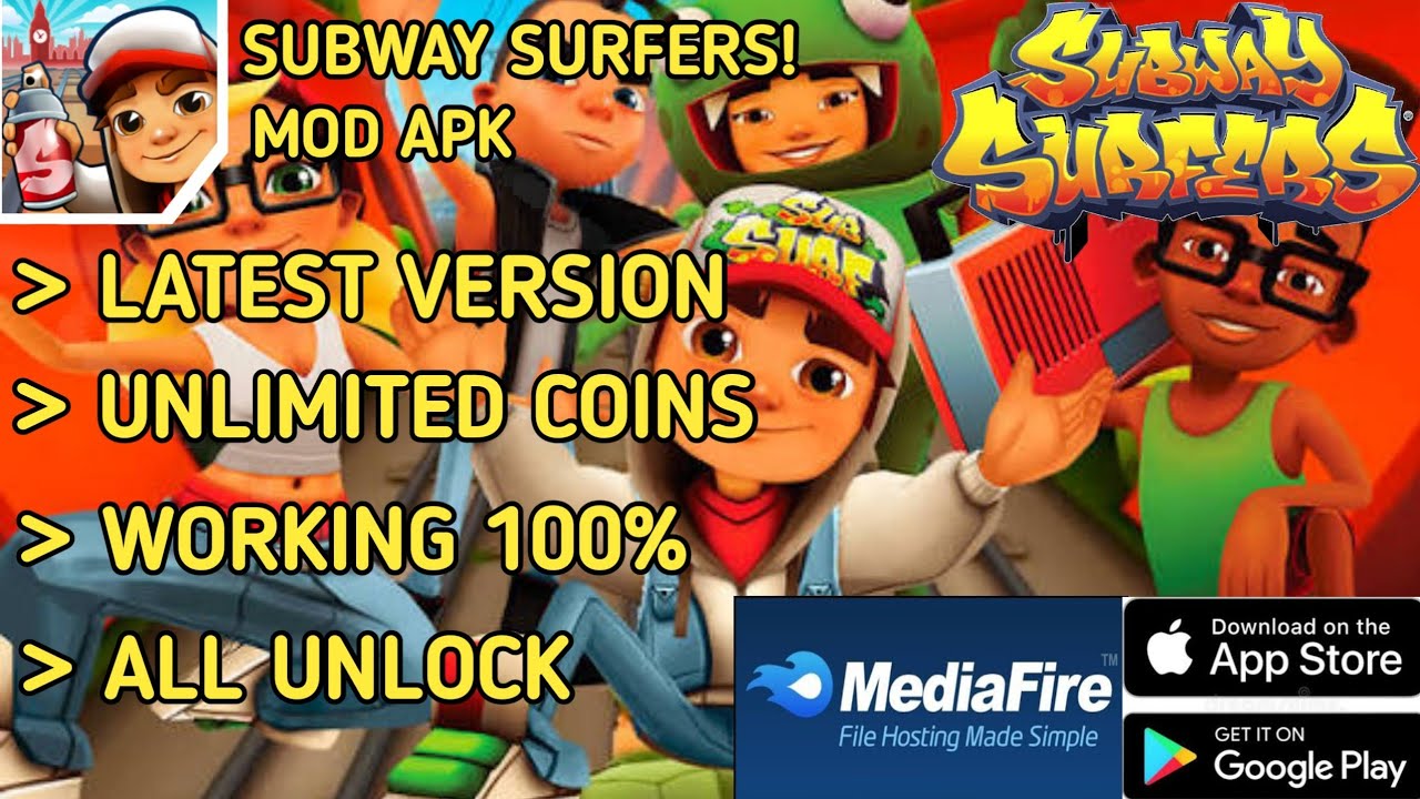 SUBWAY SURFERS MOD APK 3.59.2 LATEST VERSION (UNLIMITED COINS/KEYS/PAINTS) WORKING 100%