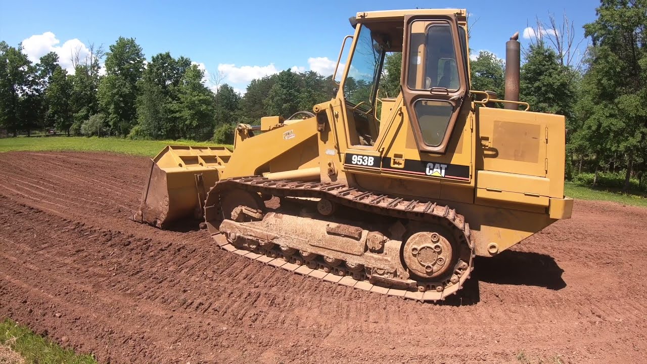 Cat 953B Track Loader Spreading Some Topsoil
