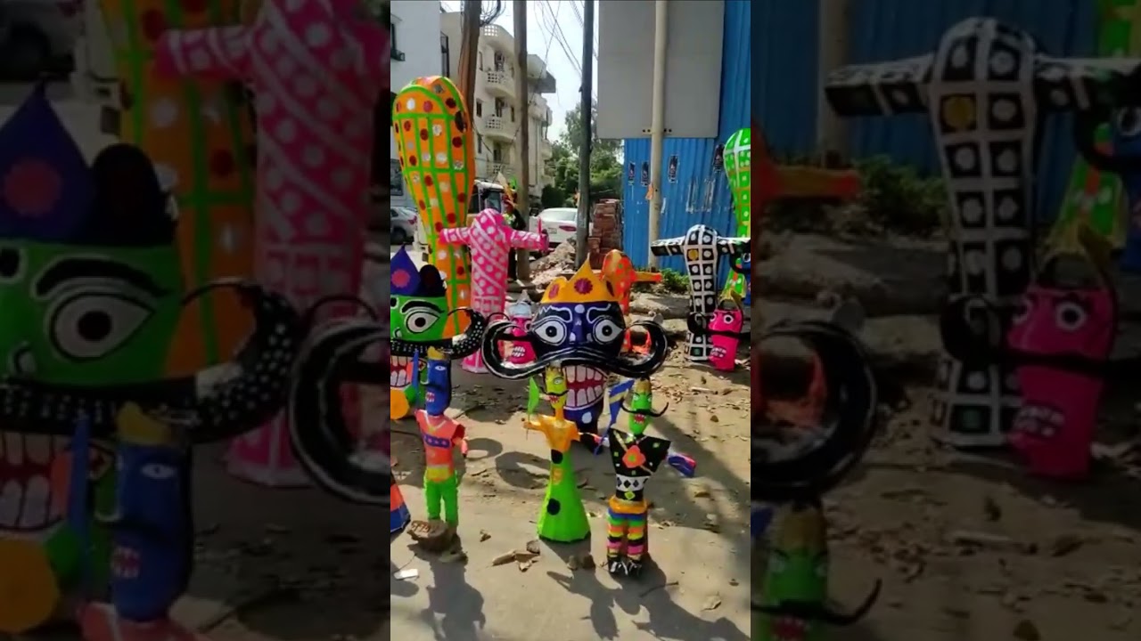 Ravan making 2023 | Ravan market Delhi Subhash Nagar #ravan #ravanmaking #dussehra #2023 #ravan