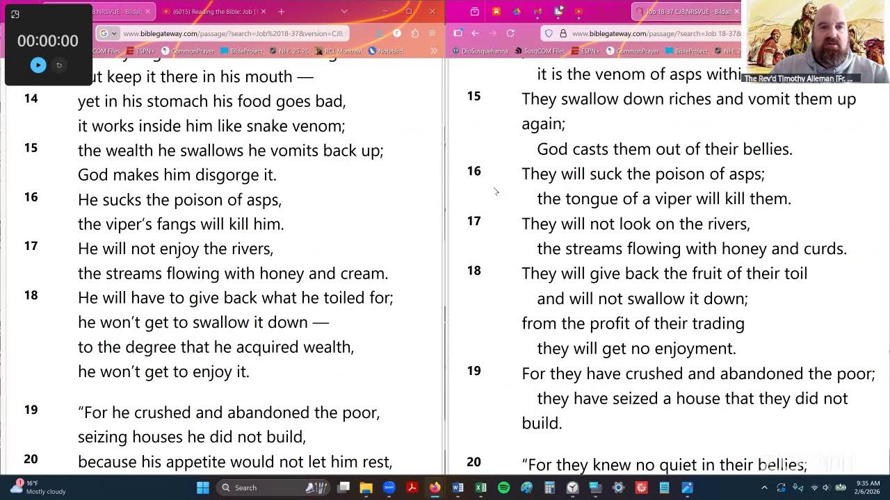 Reading the Bible: Job [11] (6 February '26)