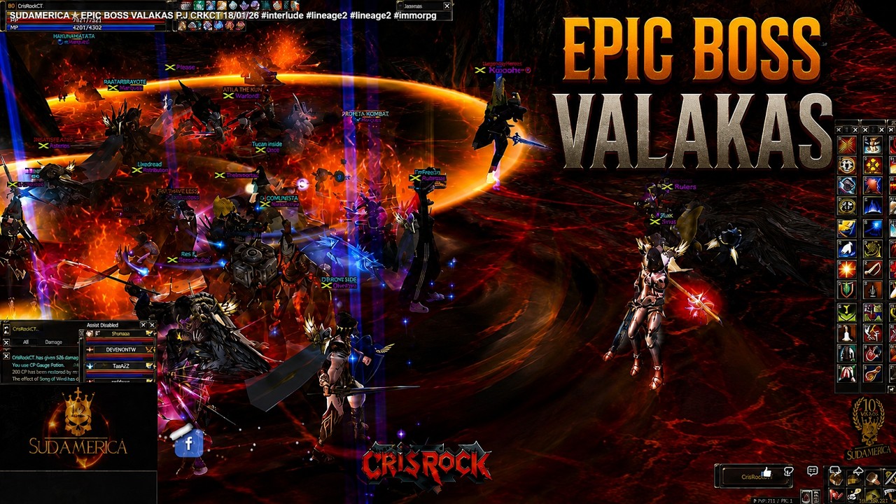 L2SUDAMERICA x10 EPIC BOSS VALAKAS - ALLY TL/RB - PJ CRKCT 18/01/26 #interlude #lineage2 #mmorpg