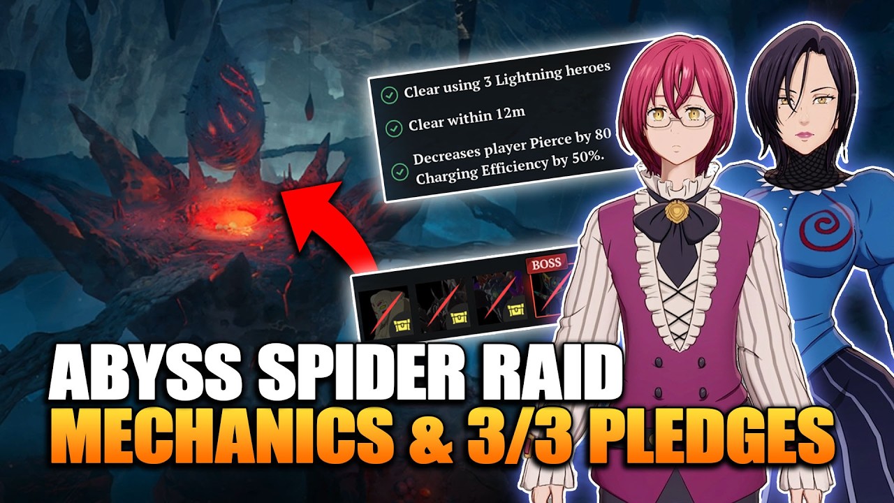 Abyss Raid Deep Spider Nest Explained & All Bosses Clear 3/3 Pledges | The Seven Deadly Sins: Origin
