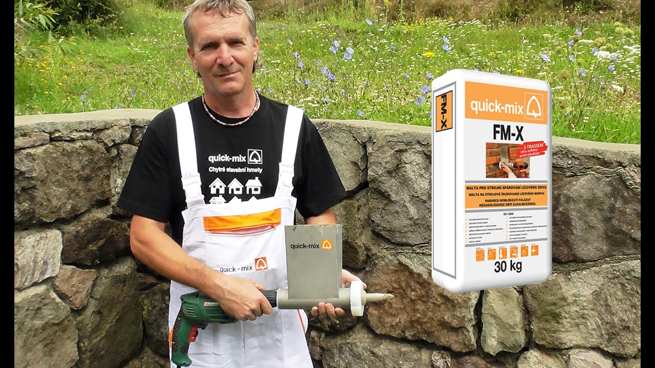 Spárování přírodního kamene strojním aplikátorem a maltou FM-X