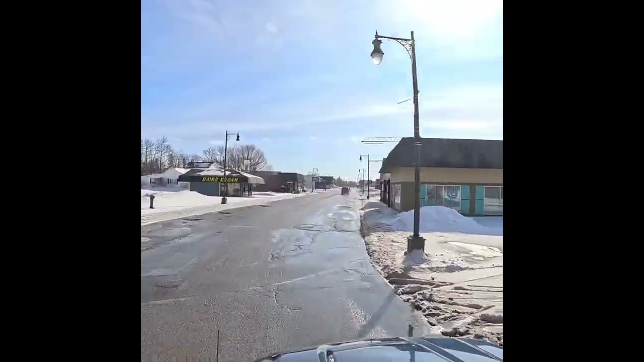 Sunny Drive through Manistique Michigan