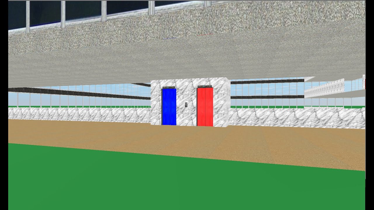 Skyscrapersim: 2 hangerfoodle elevators in shoppng center