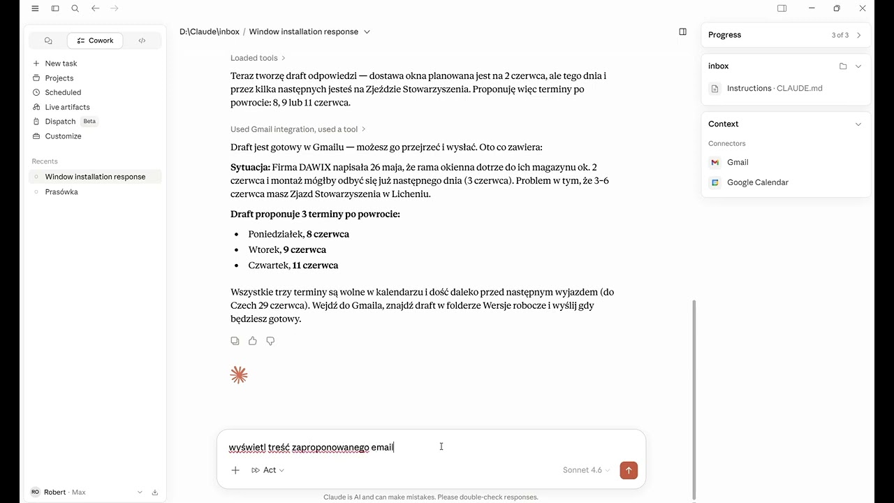 Agenci AI w praktyce - Gmail + Google Calendar w akcji