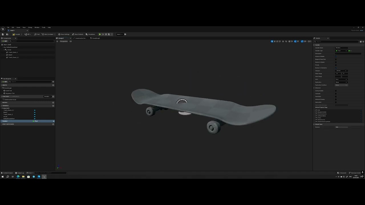 UE skate rig with BP | Spline motion