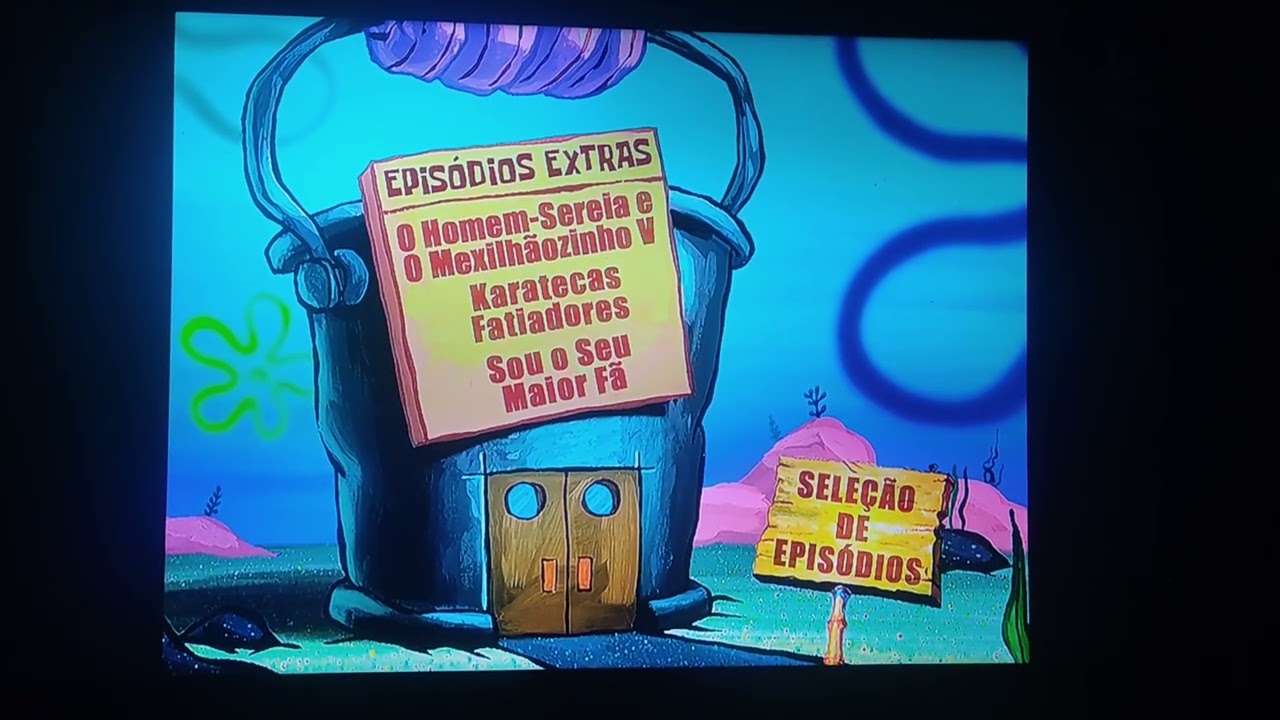 Menu Do DVD Bob Esponja Medo De Hambúrguer De Siri De (2007) 🍔