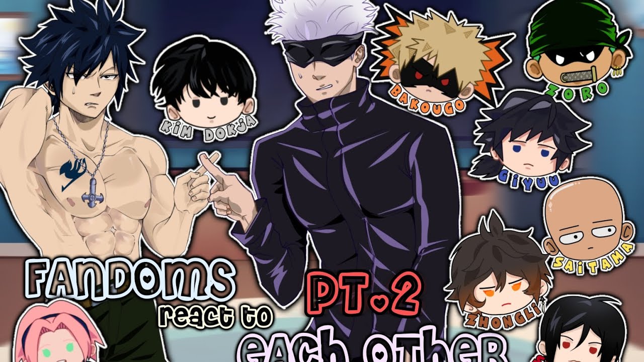 Fandoms react to eachother || pt.2/3 || Gacha Life 2 react || Mha, Black butler, Kny || READ DESC!