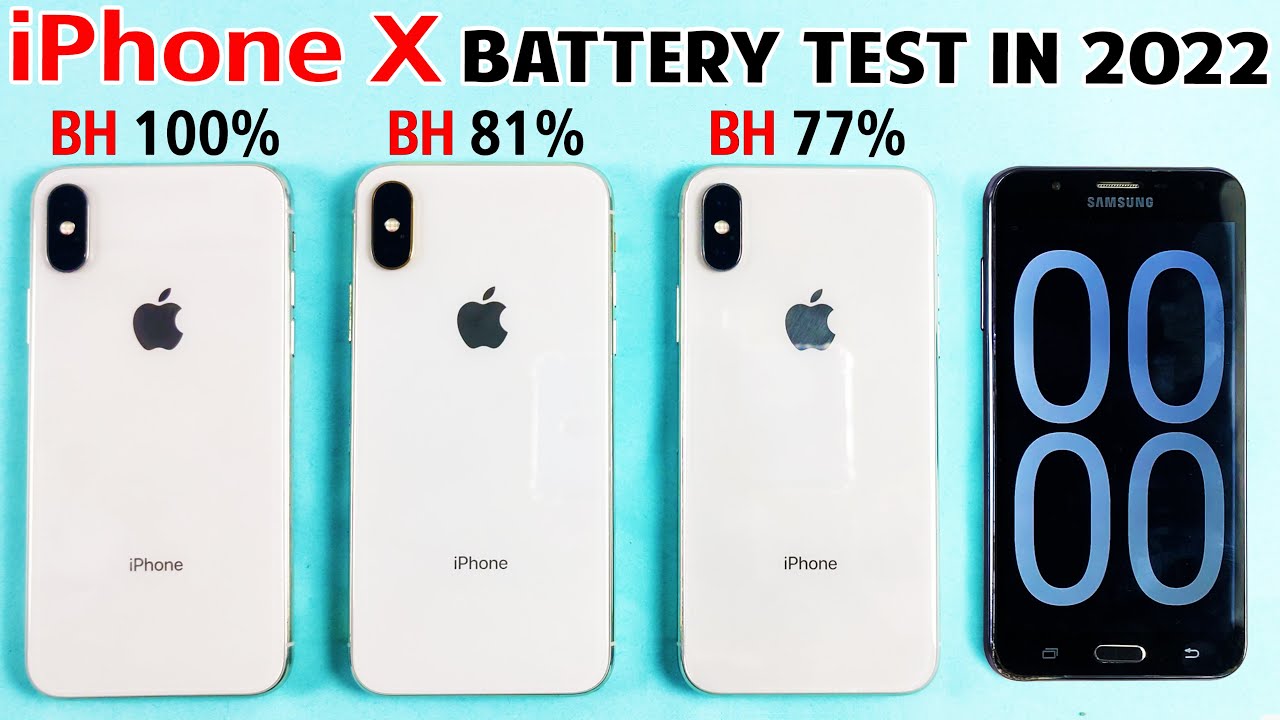 Тест на разрядку аккумулятора iPhone X 2022 с iOS 15.5 | Состояние аккумулятора iPhone X 100% | 8...