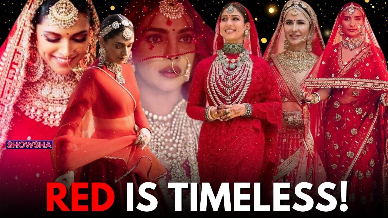Red Bridal Trousseau Inspired By Priyanka, Nayanthara, Aditi, Katrina, Deepika & Bollywood Brides