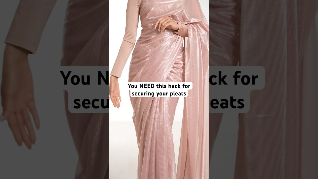 Securing Front Pleats | saree look for wedding party | saree styling ideas | indo western |  #shorts