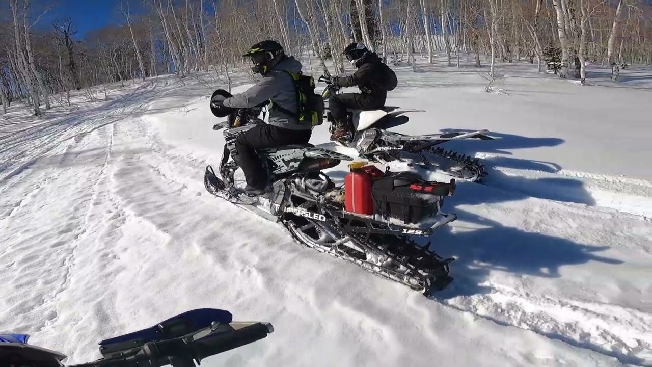 First Ride of my snowbike timbersled aero 120 se on a yamaha wr450f