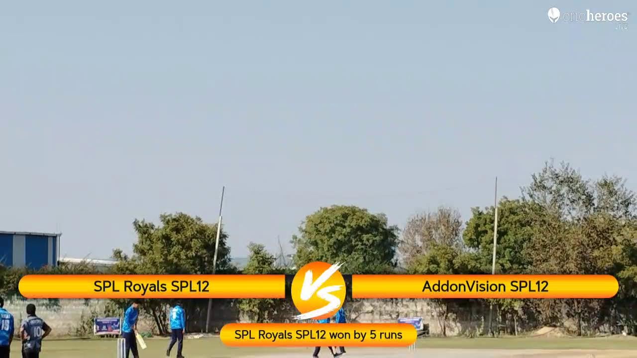 SPL Royals SPL12 vs AddonVision SPL12 live cricket match | SPL Corporate League Season 12 - 2026 li