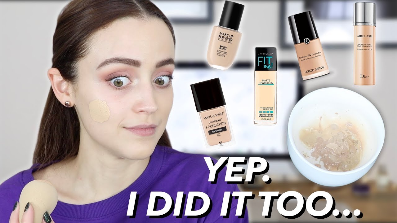 MIXING ALL MY FOUNDATIONS TOGETHER | I got sucked in