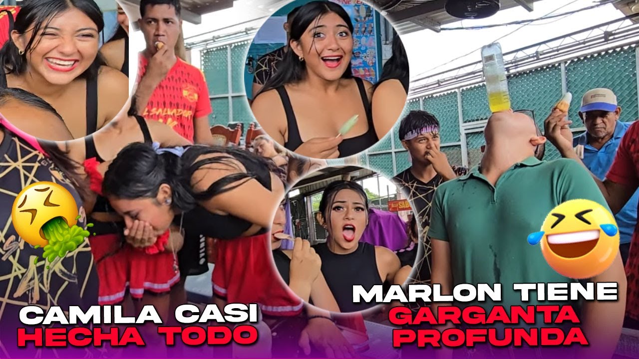 MARLON le mostró a las chicas el talento que tiene con la boca😂 CAMILA lo quiso imitar y le fue mal😂