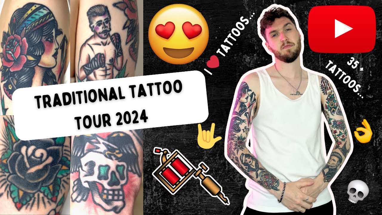 Tattoo Tour 2024 // 35+ American Traditional Tattoos