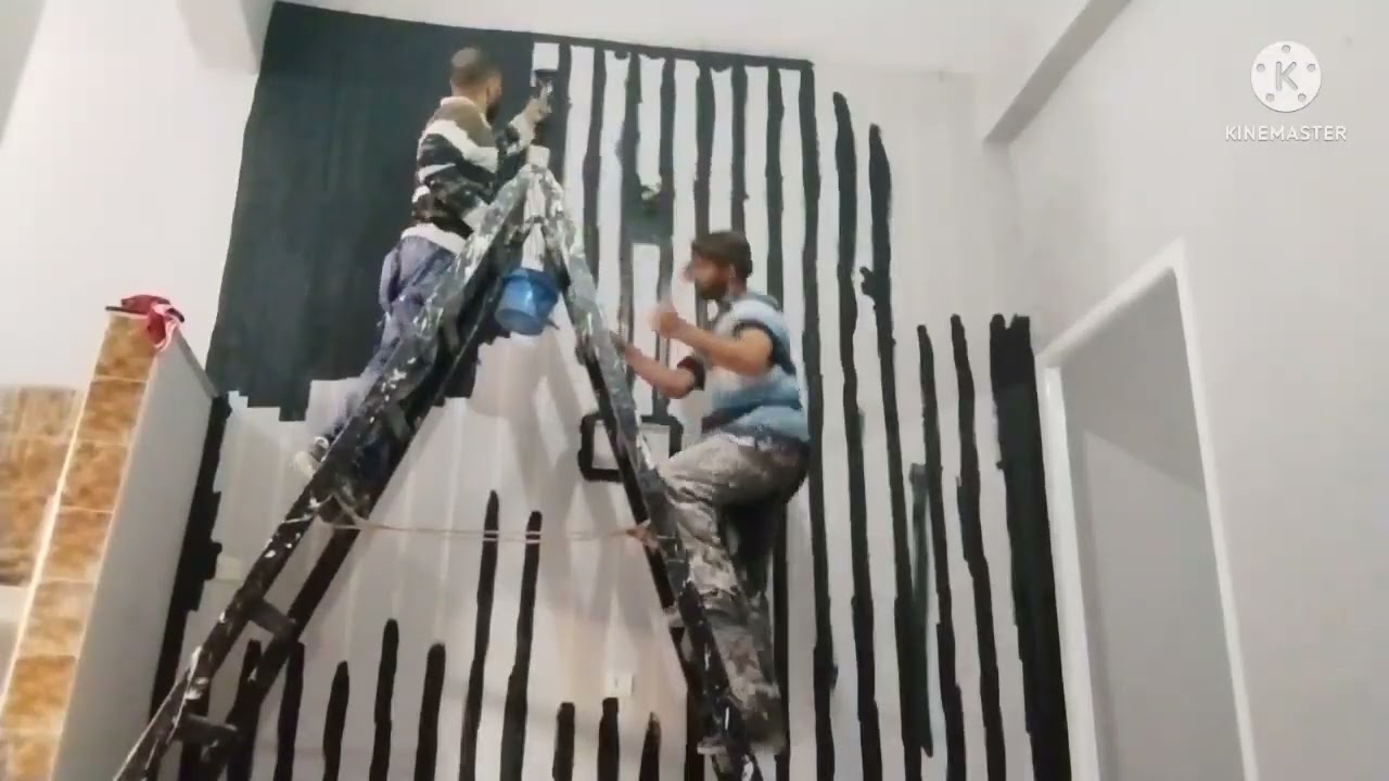 صباغة غرف النوم بالشريط اللاصق شوفو قبل وبعد🏘️🏠👍