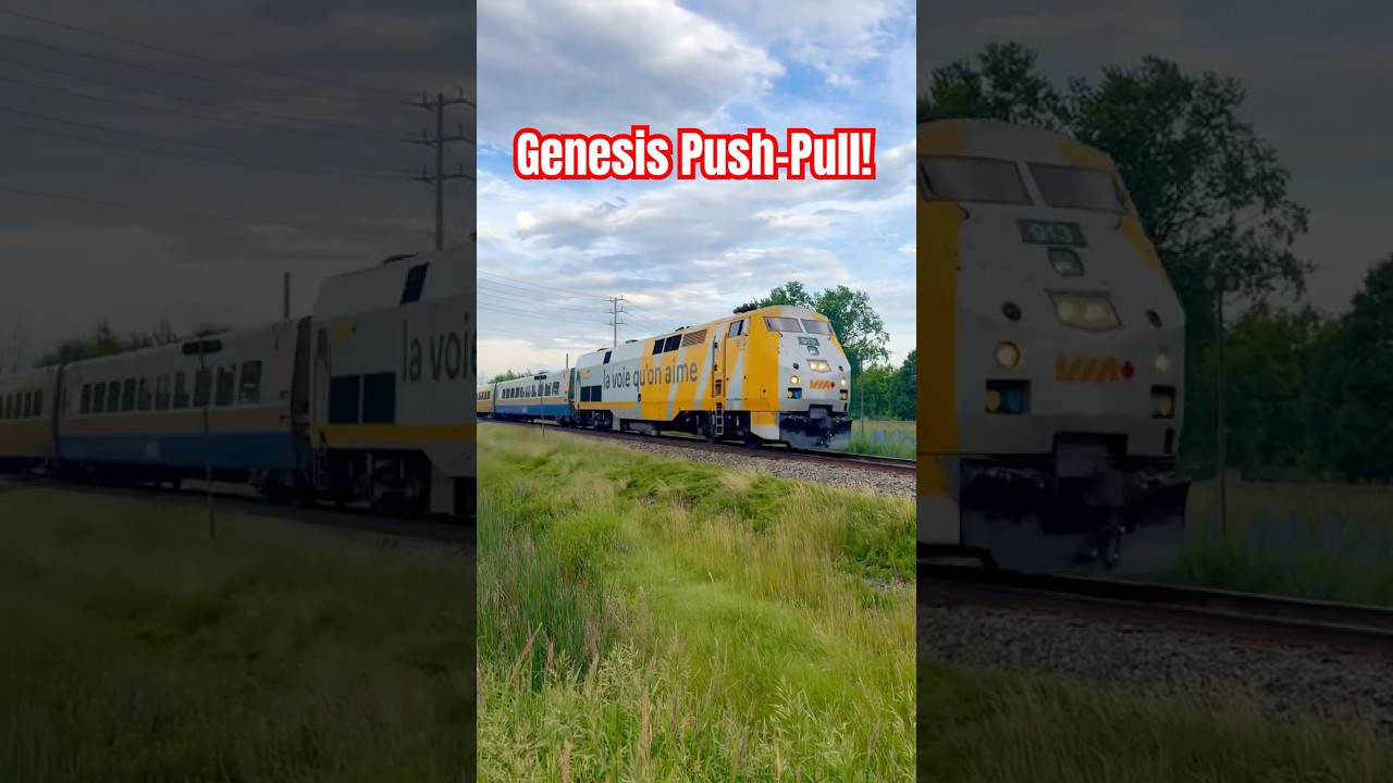 Carlsbad Springs ON: P42DC Locos 913 & 917 on Alexandria Sub #viarail #railfanning #trainspotting