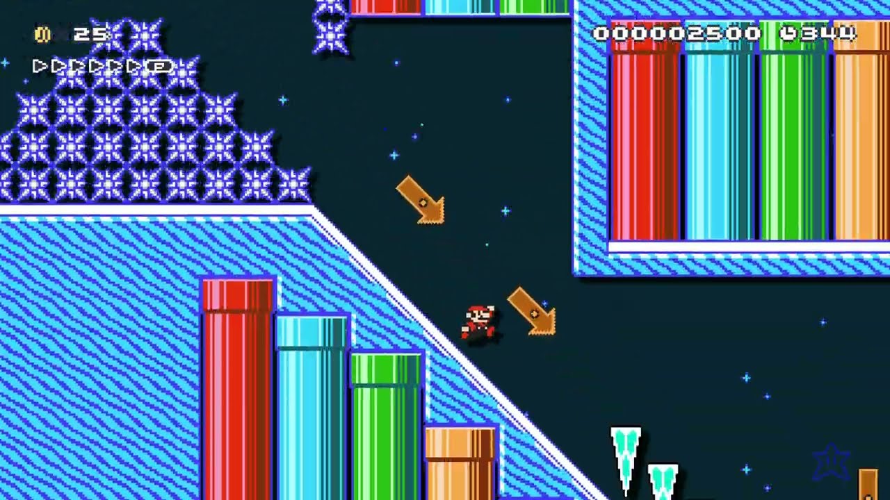 the ice-cold slip and slide. by 123kaley 🍄Super Mario Maker 2 Switch 2 No Commentary #dty