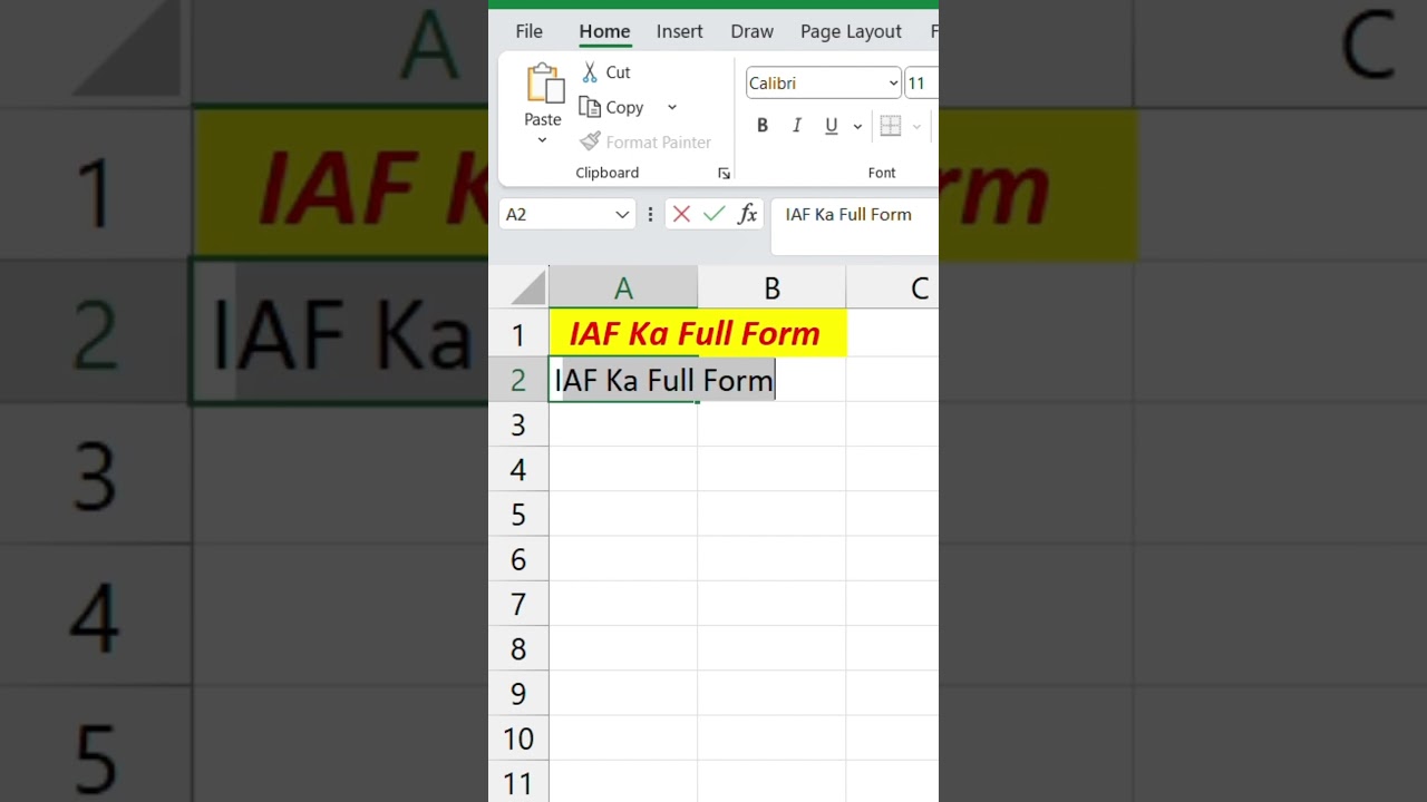 IAF Ka Full Form #excel #exceltips #exceltricks #exceltutorial