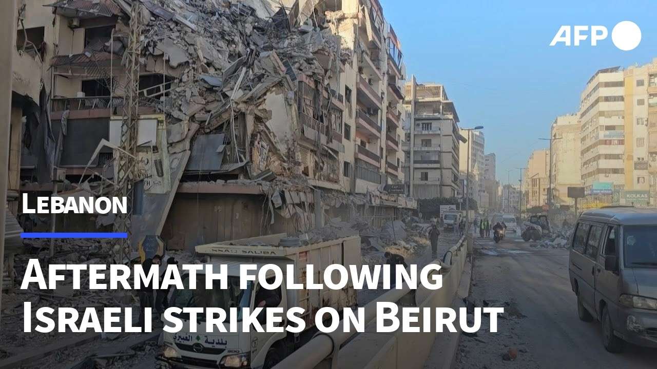 Aftermath following overnight Israeli strikes on south Beirut | AFP