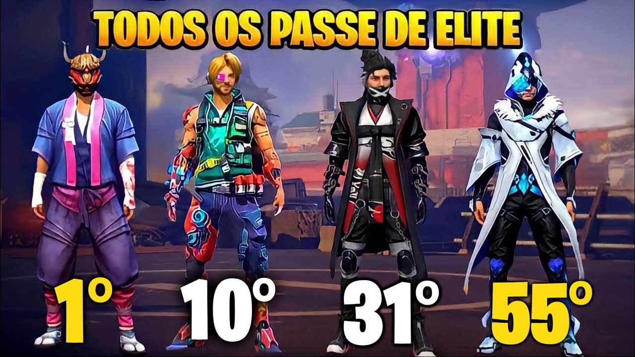 CONFIRA TODOS OS PASSE DE ELITE DE FREE FIRE!⚡️( 2018 - 2023 )