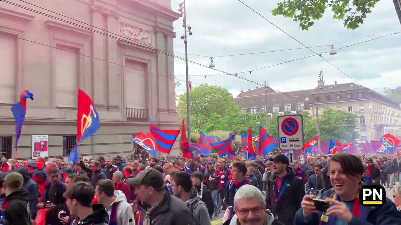 FCB vs  Fiorentina: Fanmarsch zum Joggeli