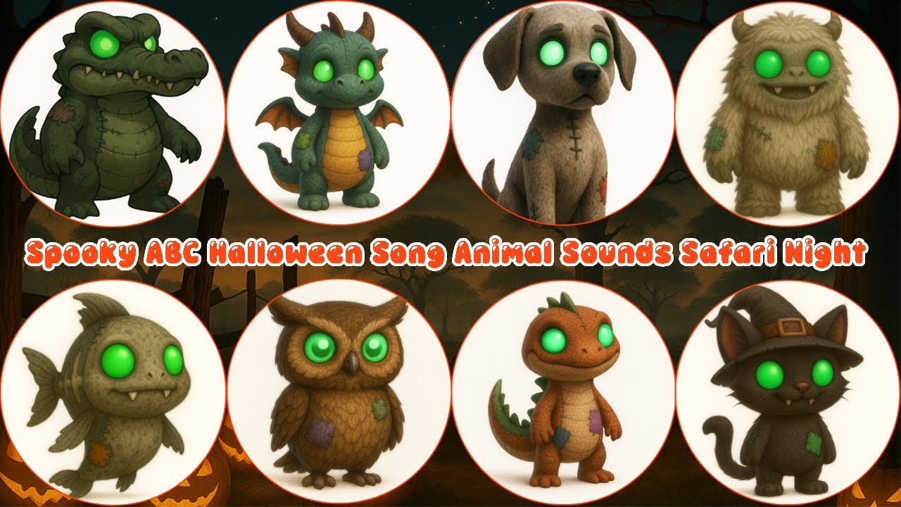 🎃 Spooky ABC Halloween Song  Animal Sounds Safari Night!  Songs for Kids &ndash; Jumpy Jungle TV