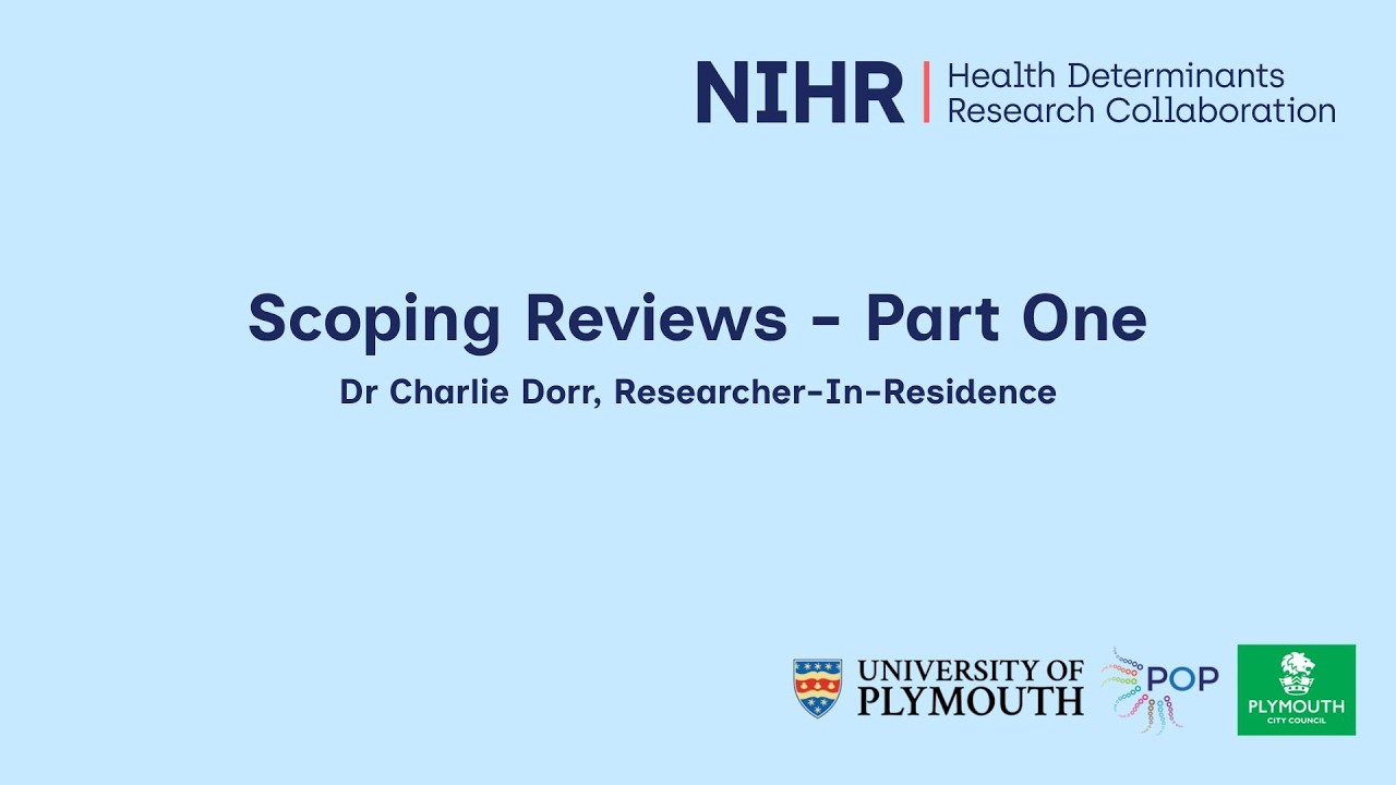 How to Conduct a Scoping Review - Live Training Video with Charlie Dorr.