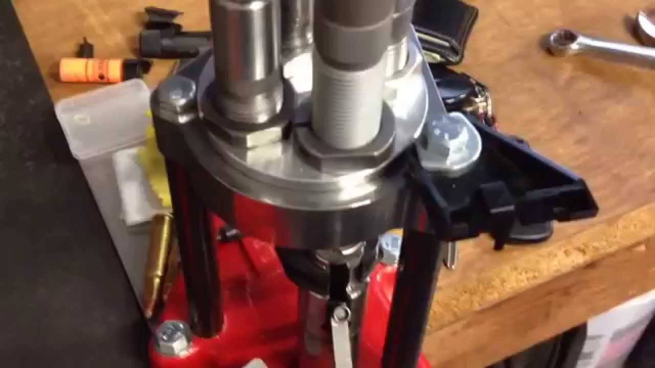 Lee Turret Press reloading 9mm with automatic bullet feed and case ejector