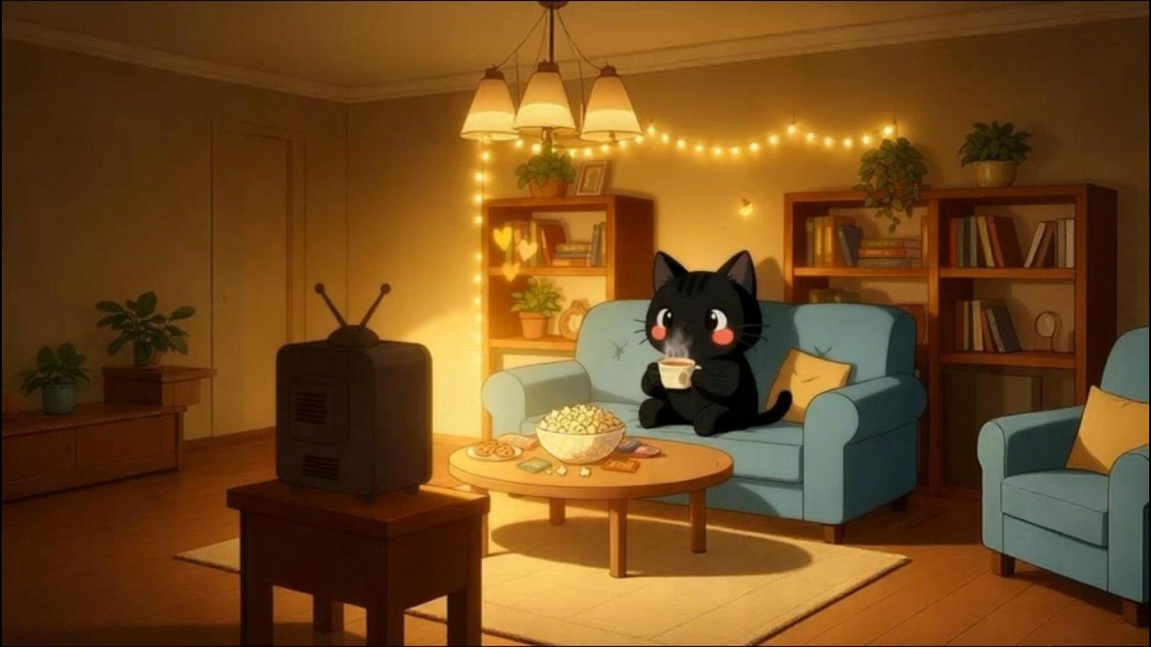Sometimes a quiet night with a warm drink is all you need to relax  🌿📚 Cozy Morning Lo fi Jazz