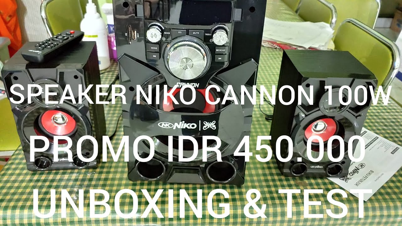 UNBOXING & REVIEW SPEAKER NIKO CANNON 105W | SPEAKER MURAH DIBAWAH 500RBAN | 60 FPS