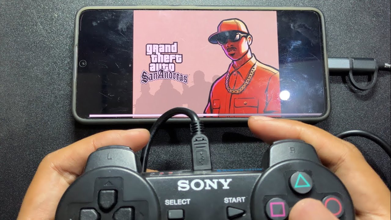 How to Connect a PS3 Controller to Android with a Cable + GTA San Andreas Test!