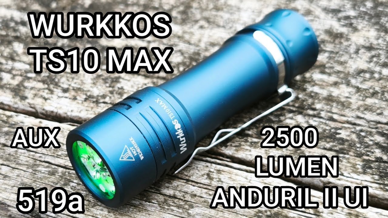 Wurkkos TS10 MAX Led Taschenlampe Nichia 519a 2500 Lumen Anduril II UI Review  Beamshots keine HD03