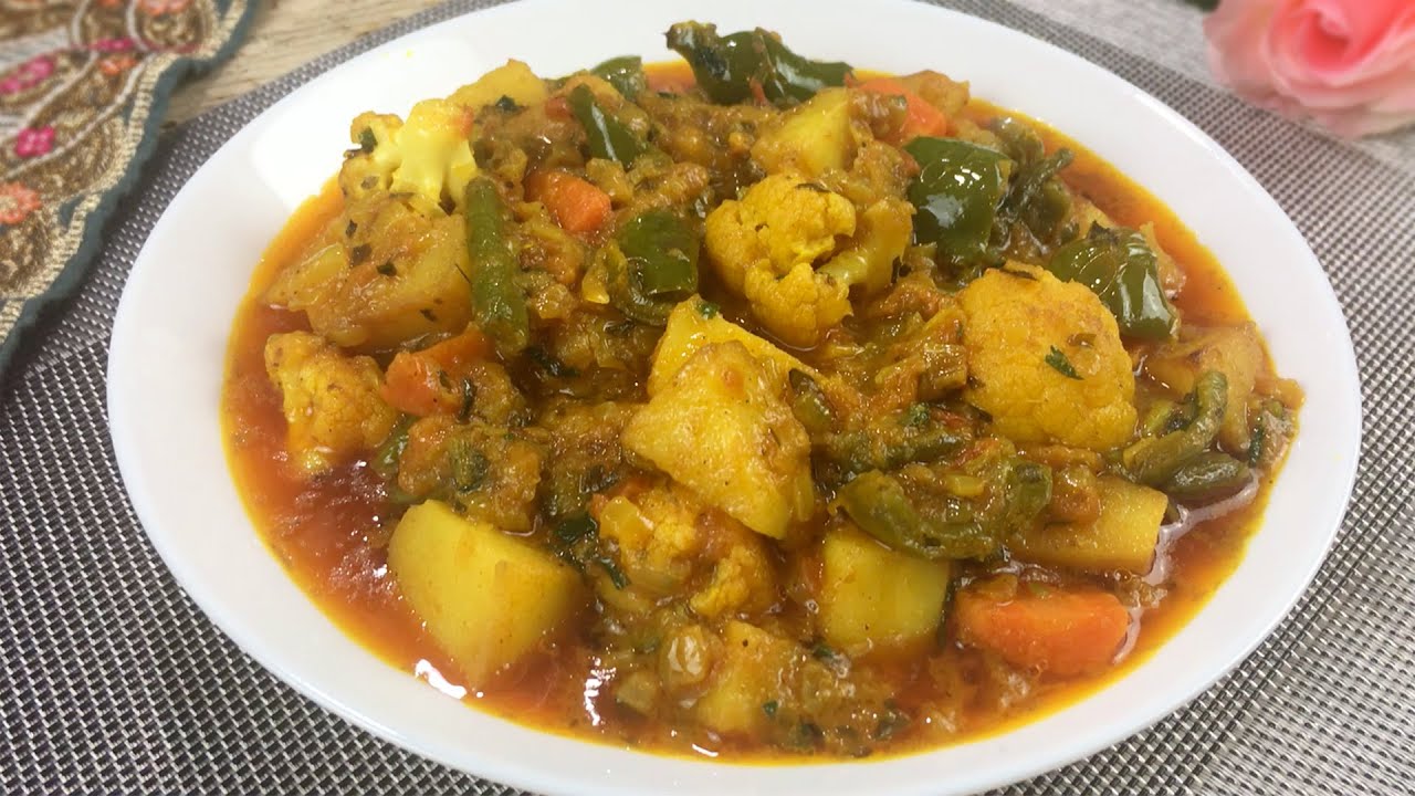 Mix Vegetable Curry Recipe &bull; Sabji &bull;&nbsp;Vegetarian Curry Recipe &bull; Vegan Curry Recipe &bull; Veg Curry Recipe