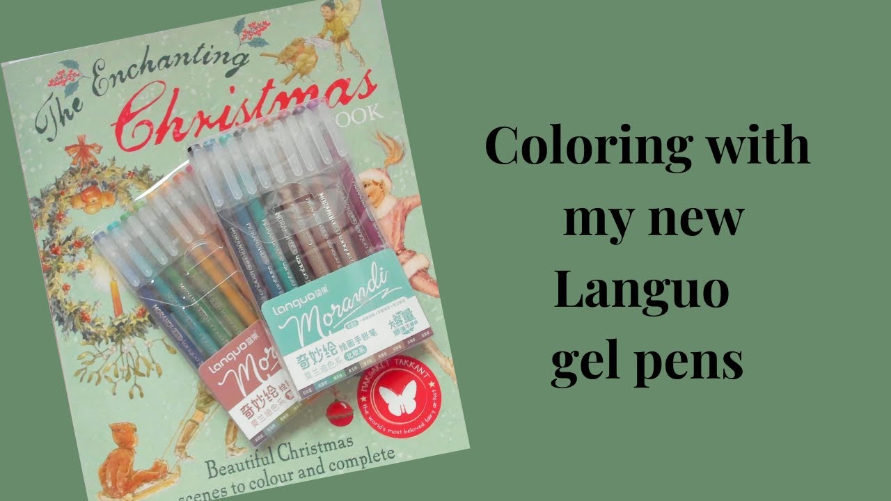Coloring with my new Languo gel pens #adultcoloringchannel