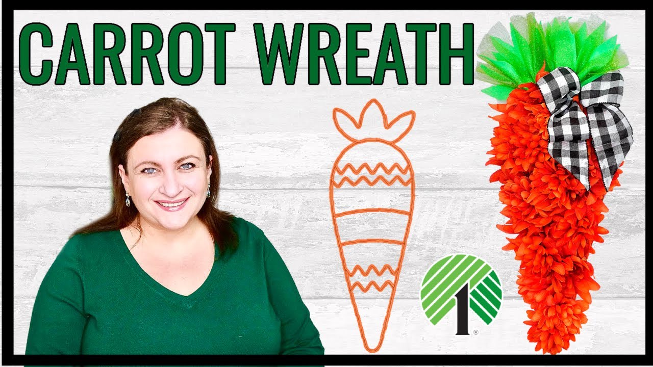 The Ultimate Floral Dollar Tree Carrot Wreath DIY