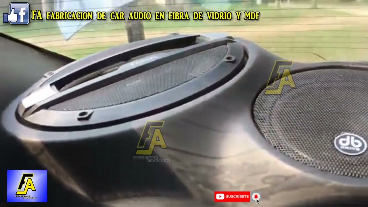 sombrerera panel de fibra de vidrio para 1 par de bocinas 6x9 y 1 set de medios  para versa