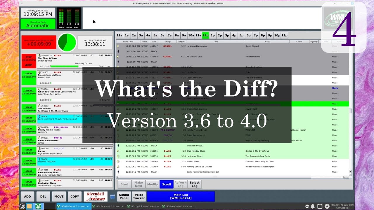 Rivendell 4.0 - Whats the Diff? Version 3.6 to 4.0